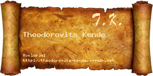 Theodorovits Kende névjegykártya