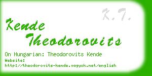 kende theodorovits business card